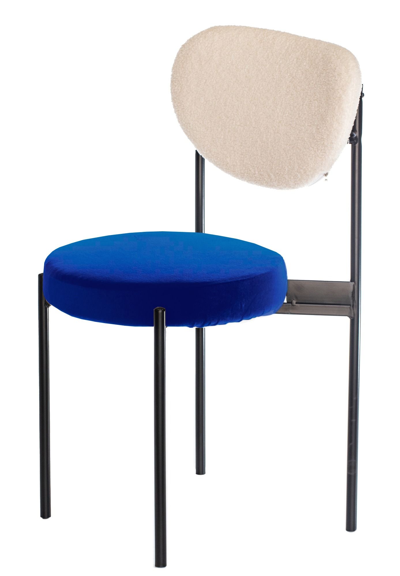 Black mix TEMPO chair with ROYAL BLUE seat #354 and TEDDY back
