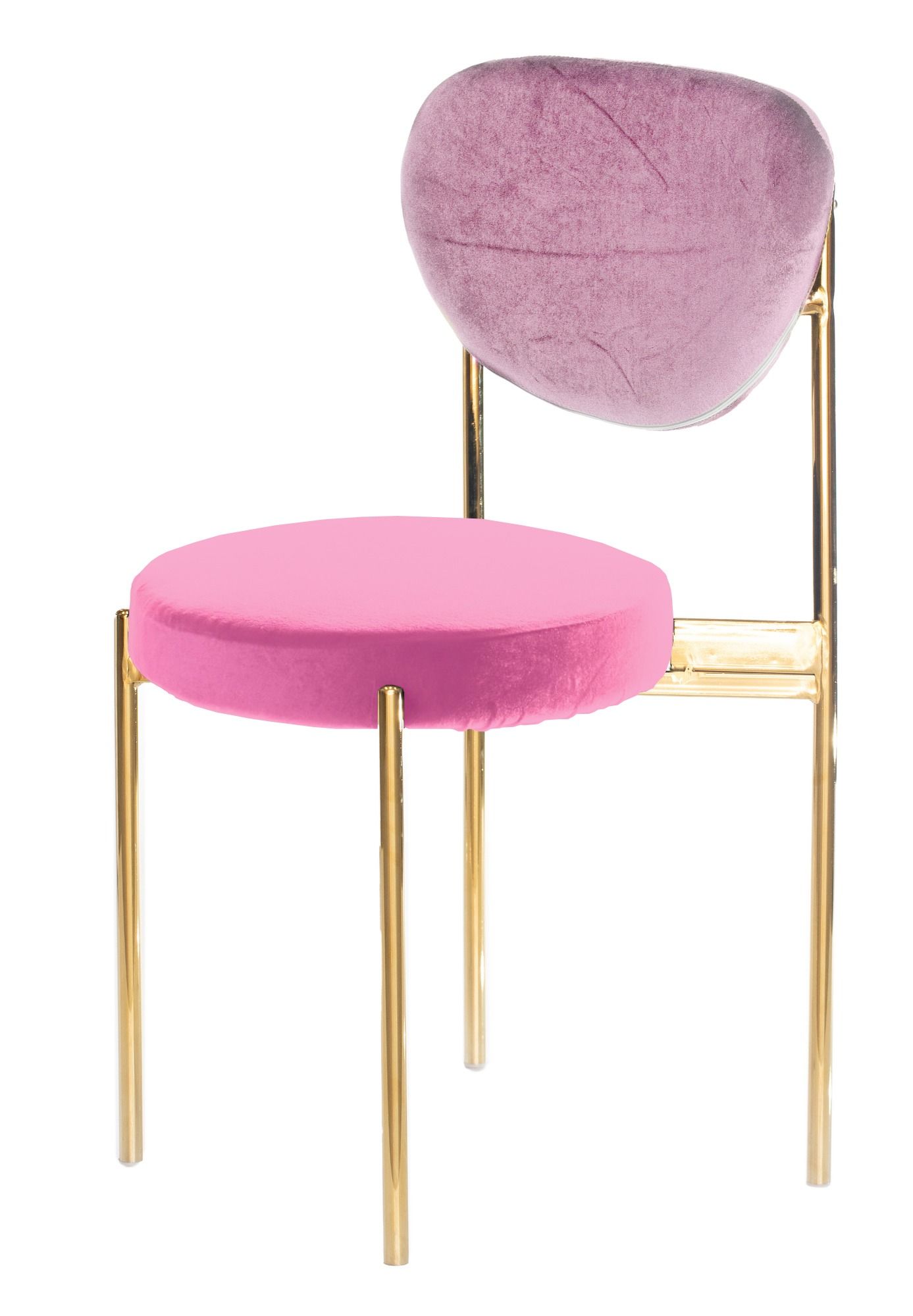 Gold mix TEMPO chair with BARBIE PINK seat #942 and PINK back