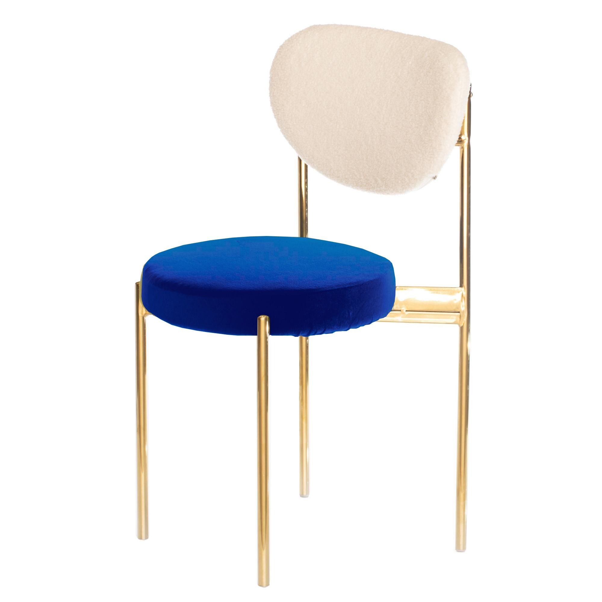 Gold mix TEMPO chair with ROYAL BLUE seat #354 and TEDDY back