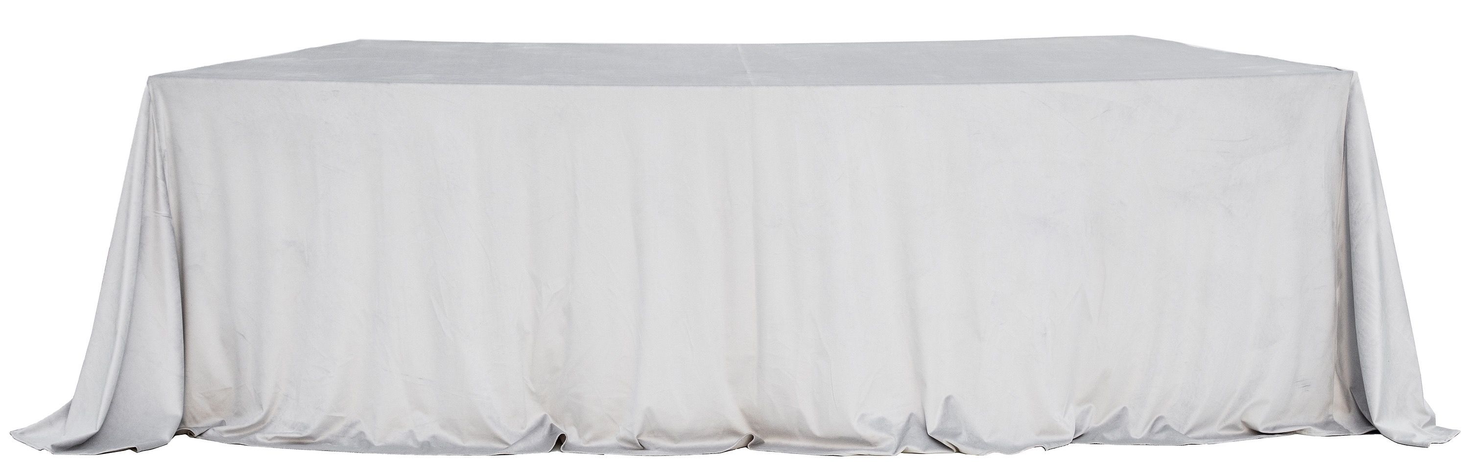 Velvet tablecloth LARGO for 1 SERPENTINE table section — pearl grey #104