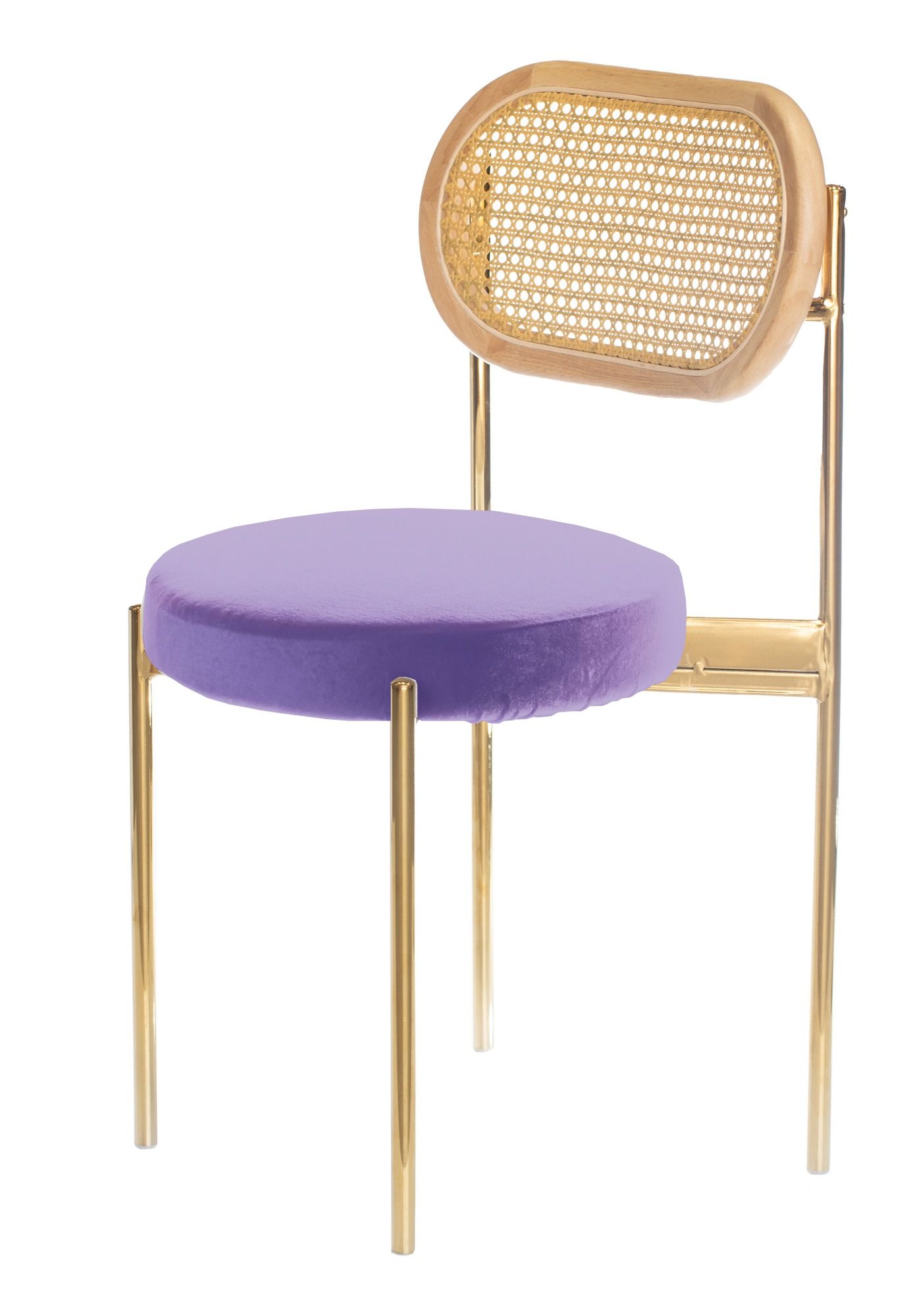 Mix RATTAN TEMPO gold chair with ICE LAVENDER seat #337