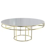 Gold round CORNELL table with mdf white top