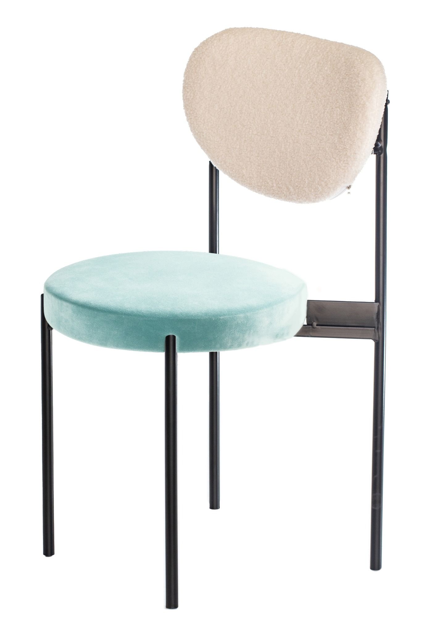 Black mix TEMPO chair with ICE BLUE seat #921 and TEDDY back