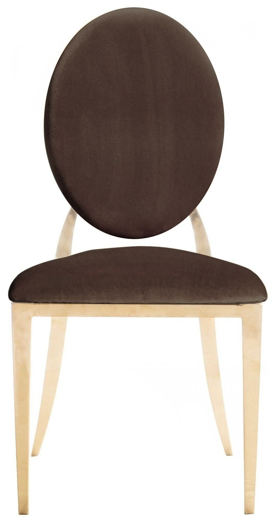 Gold DUPONT velvet chair, chocolate #114
