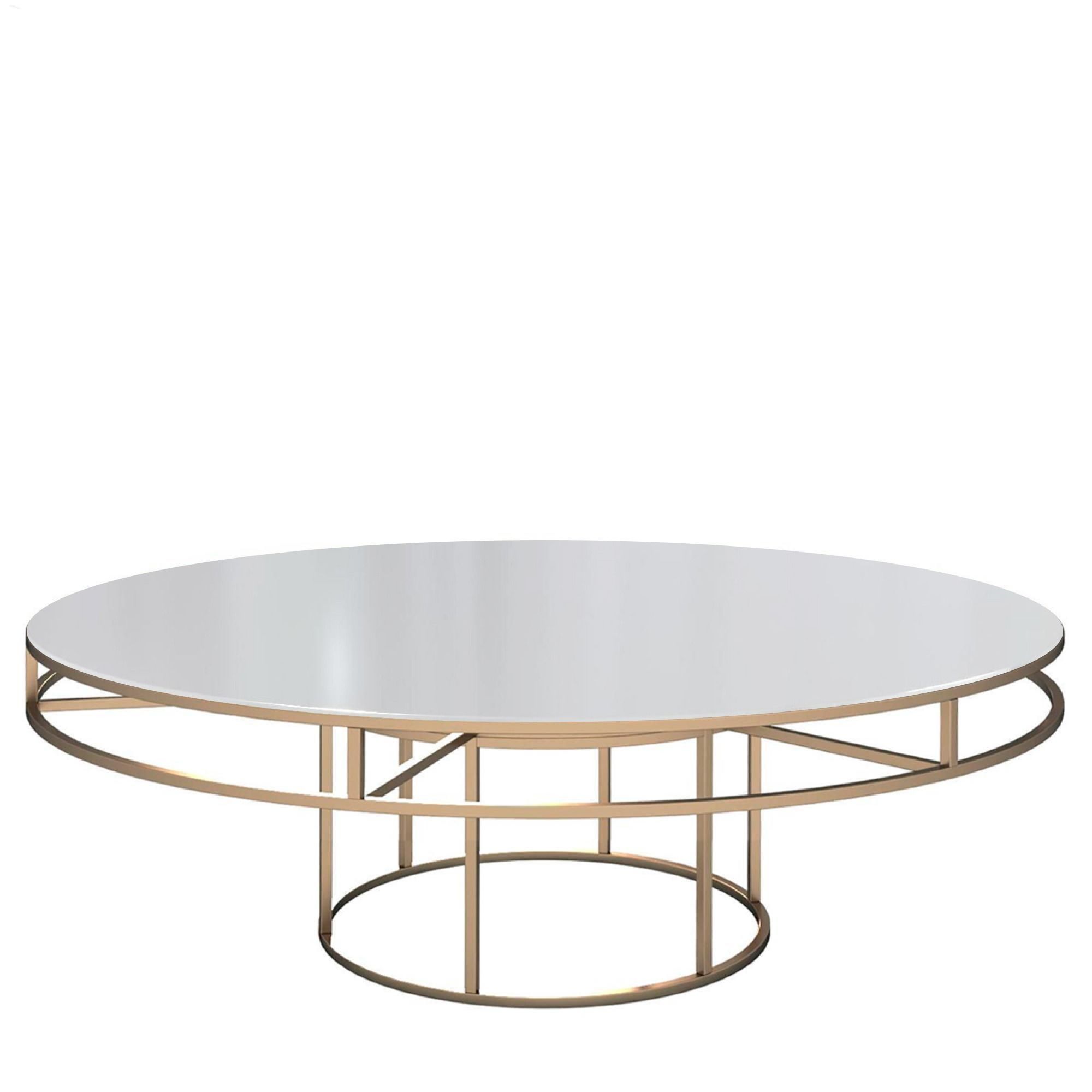 Gold round CORNELL KIDS table with mdf white top