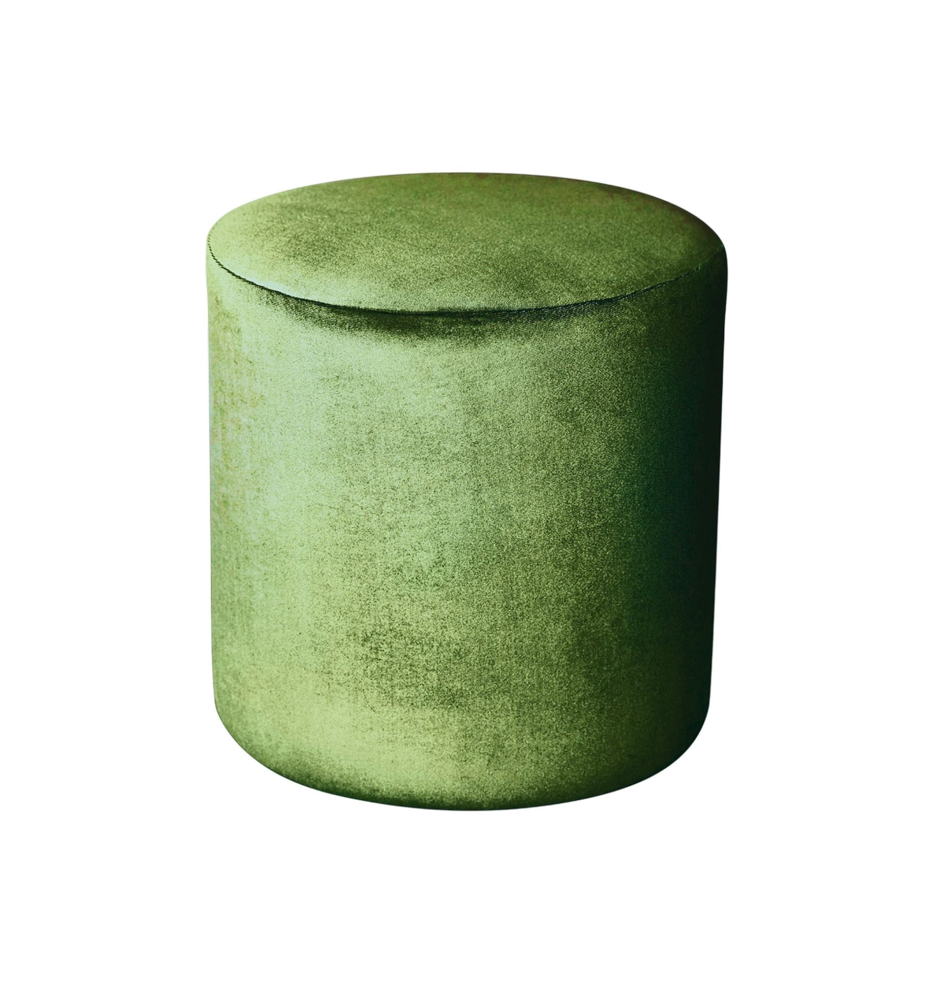 Medium round NORMAN pouf, ice green #315