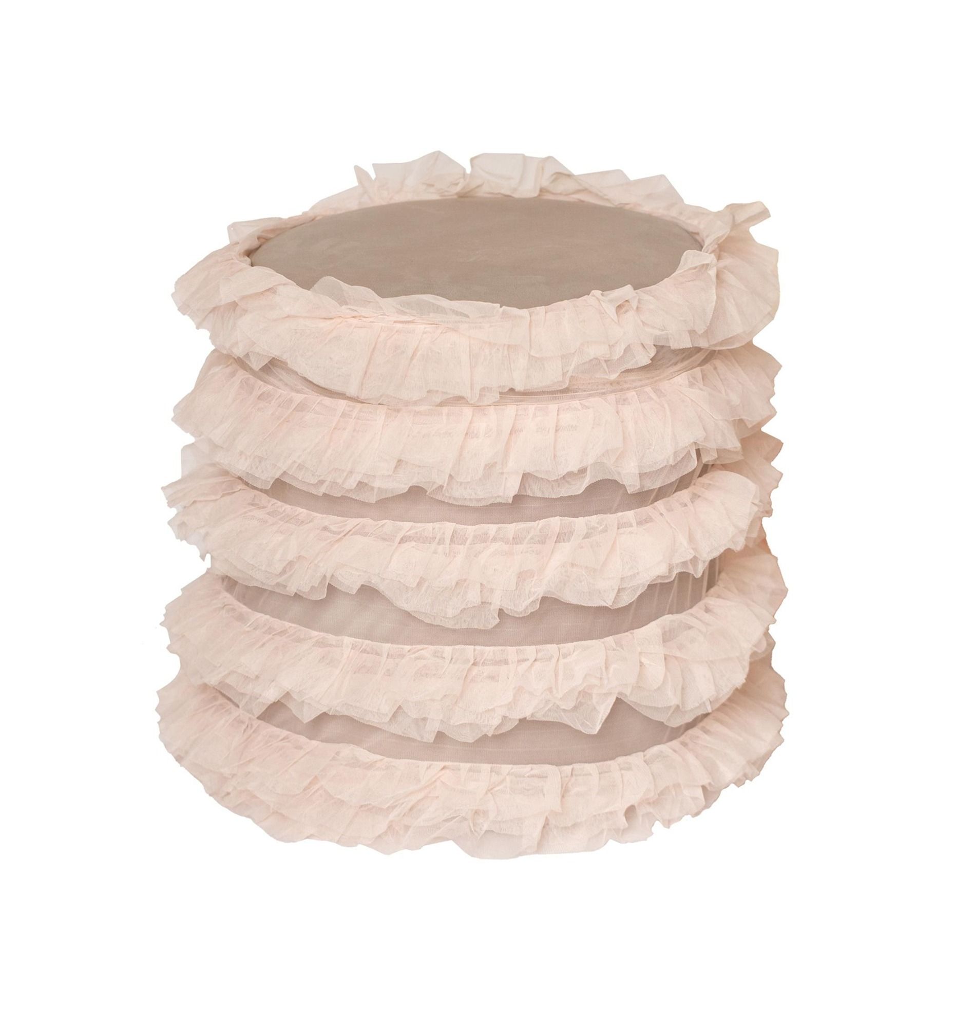 Round RUFFLES pouf – medium, #815