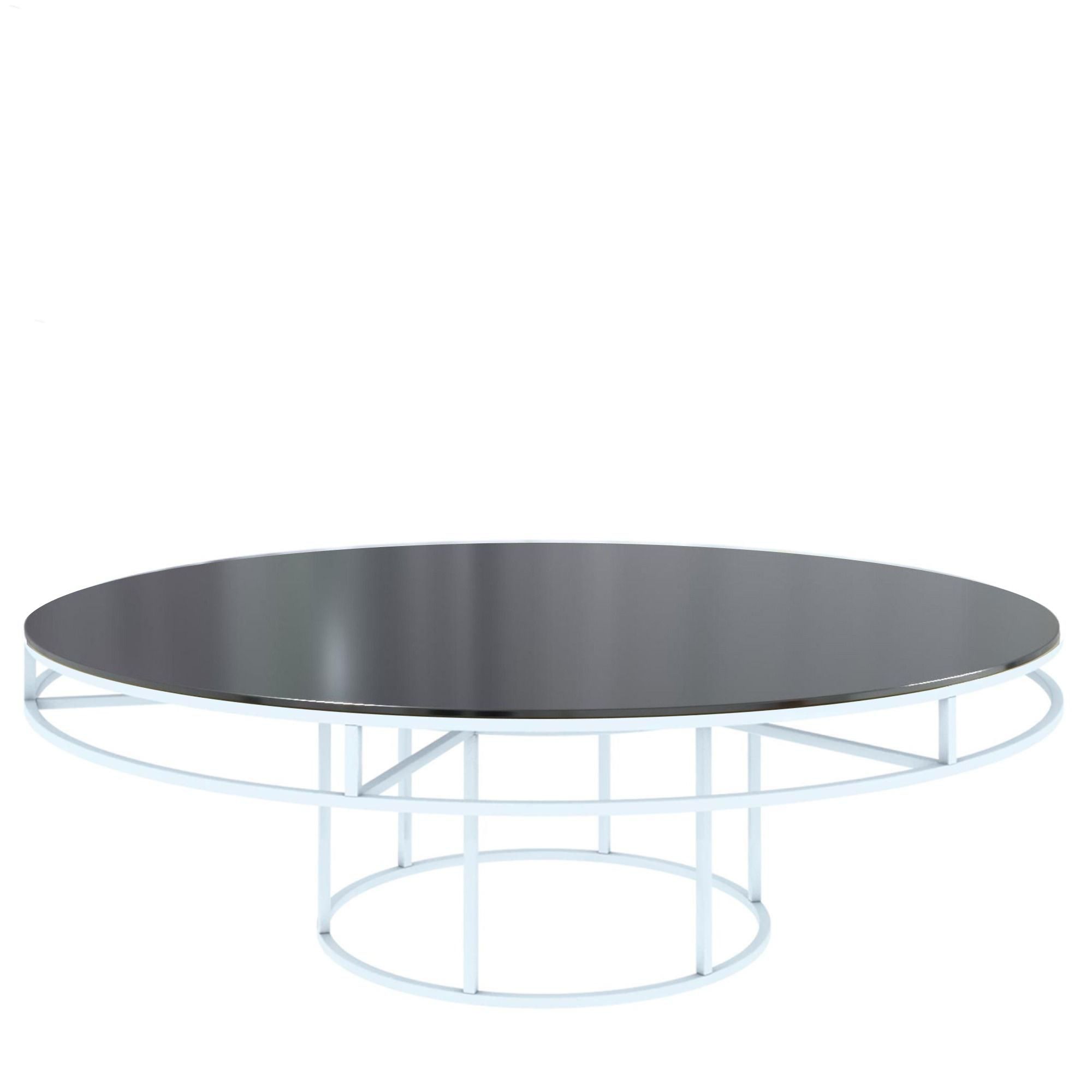 White round CORNELL KIDS table with mdf black top