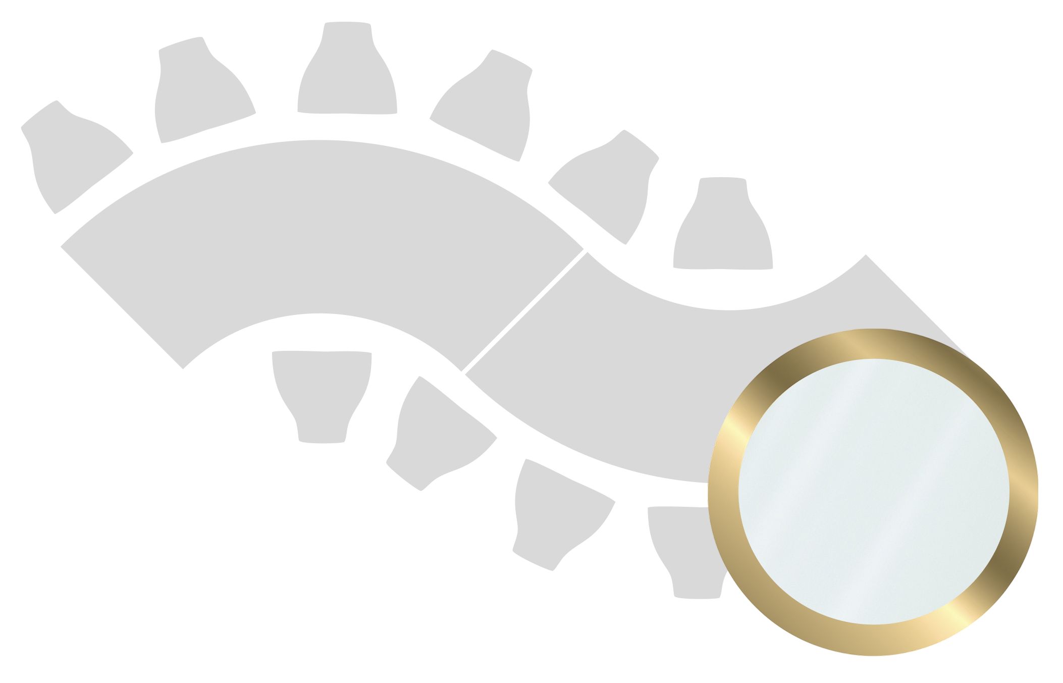 Gold-base event table with a smooth white tempered glass top and slim legs, styled for modern event setups.