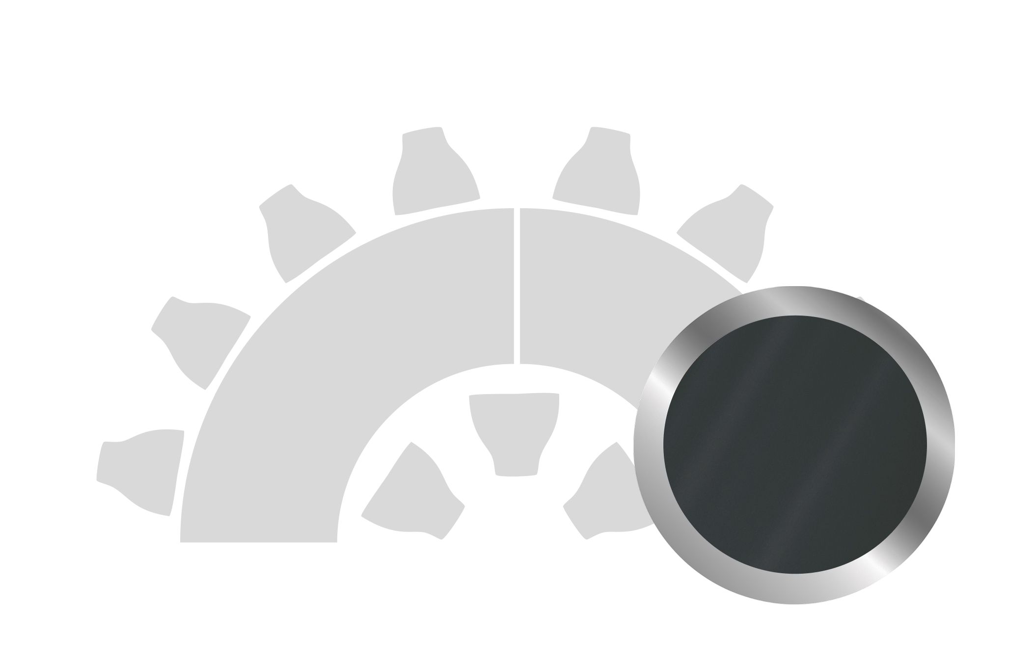 Silver serpentine table with a glossy black tempered glass top.