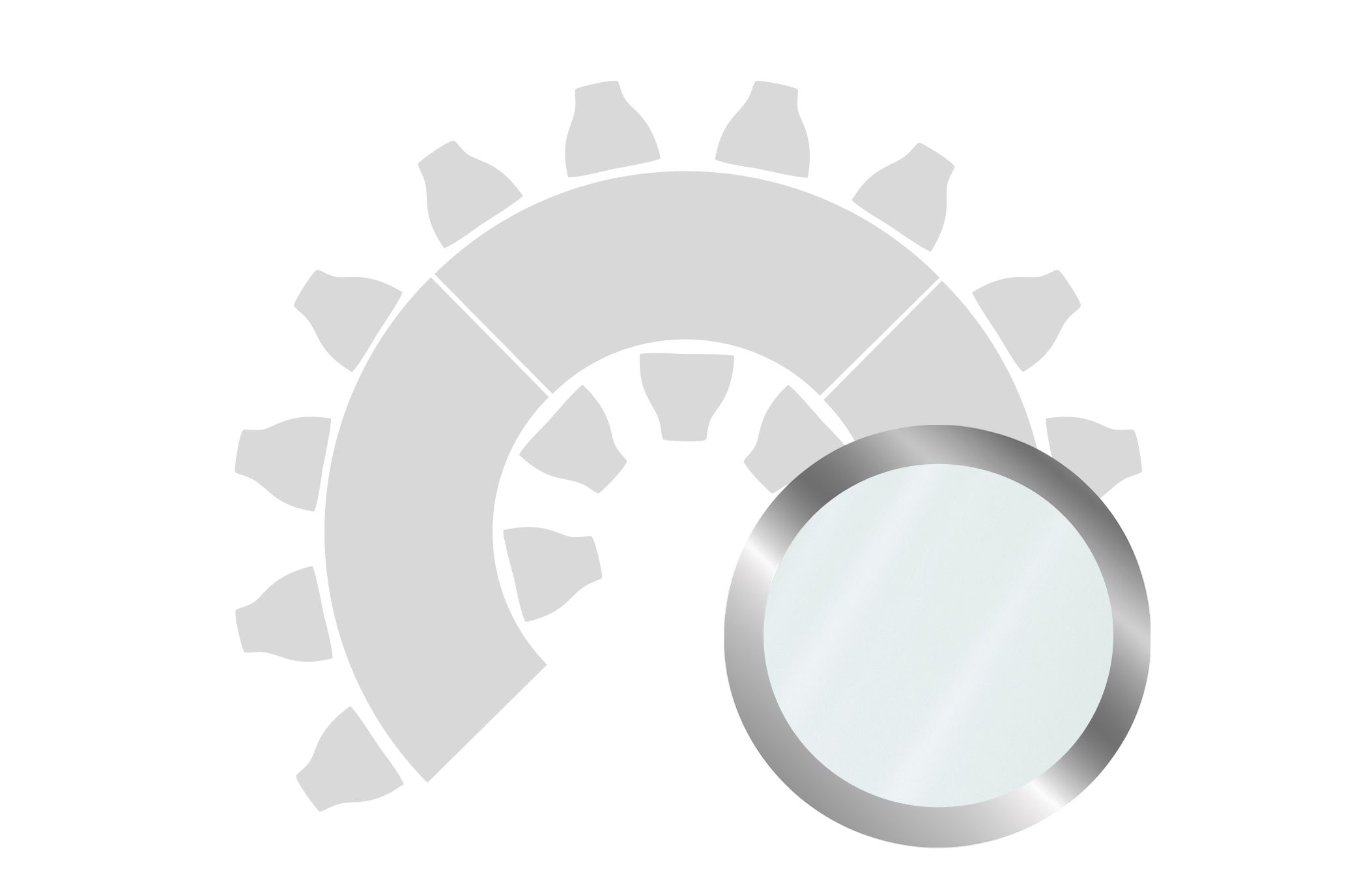 Silver-base event table with a smooth white tempered glass top.