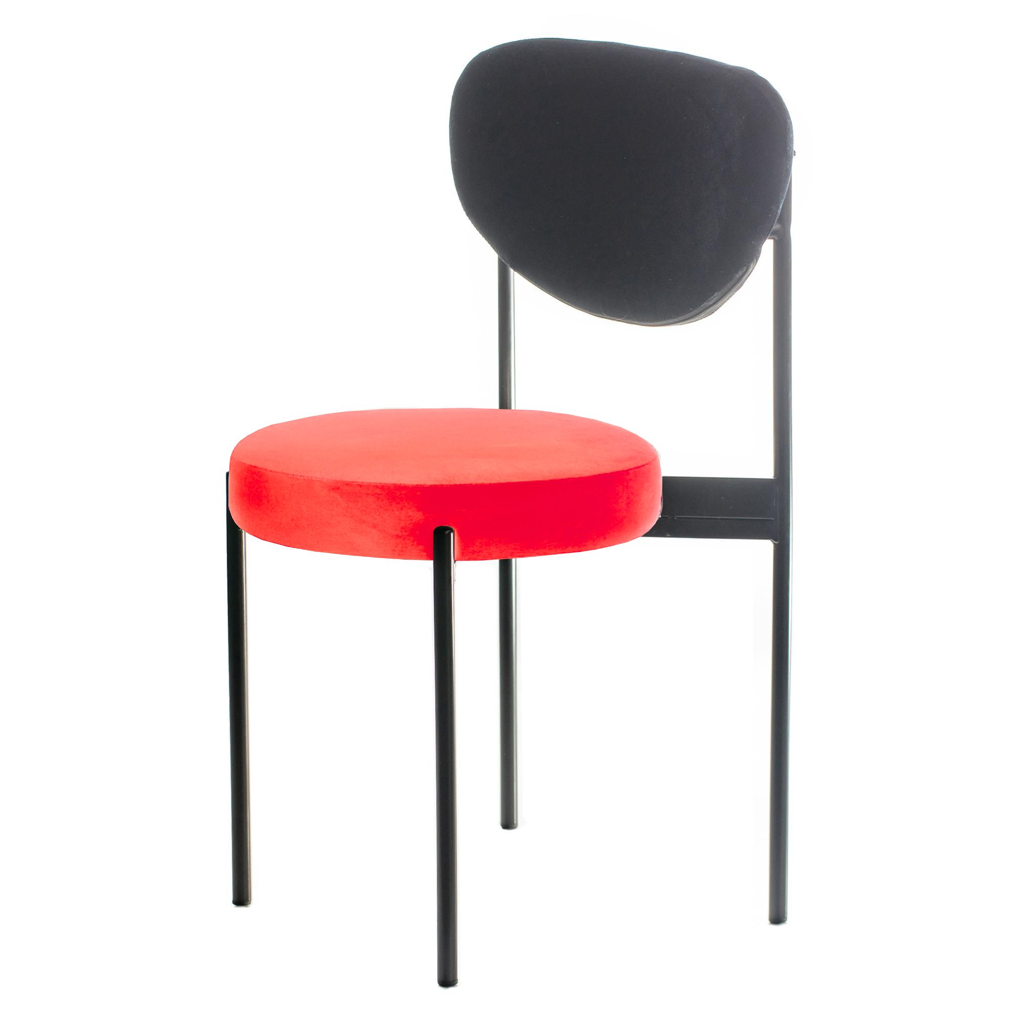 Black mix TEMPO chair with RED seat #323 and BLACK back #332