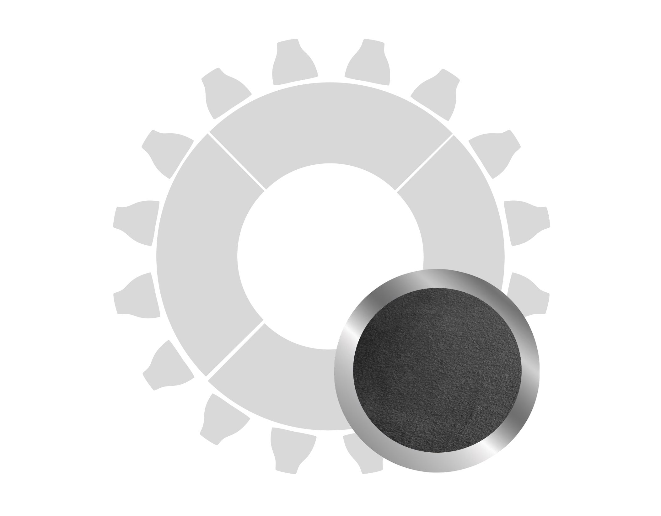 Donut table for 16 guests in SILVER with BLACK VELVET top #112