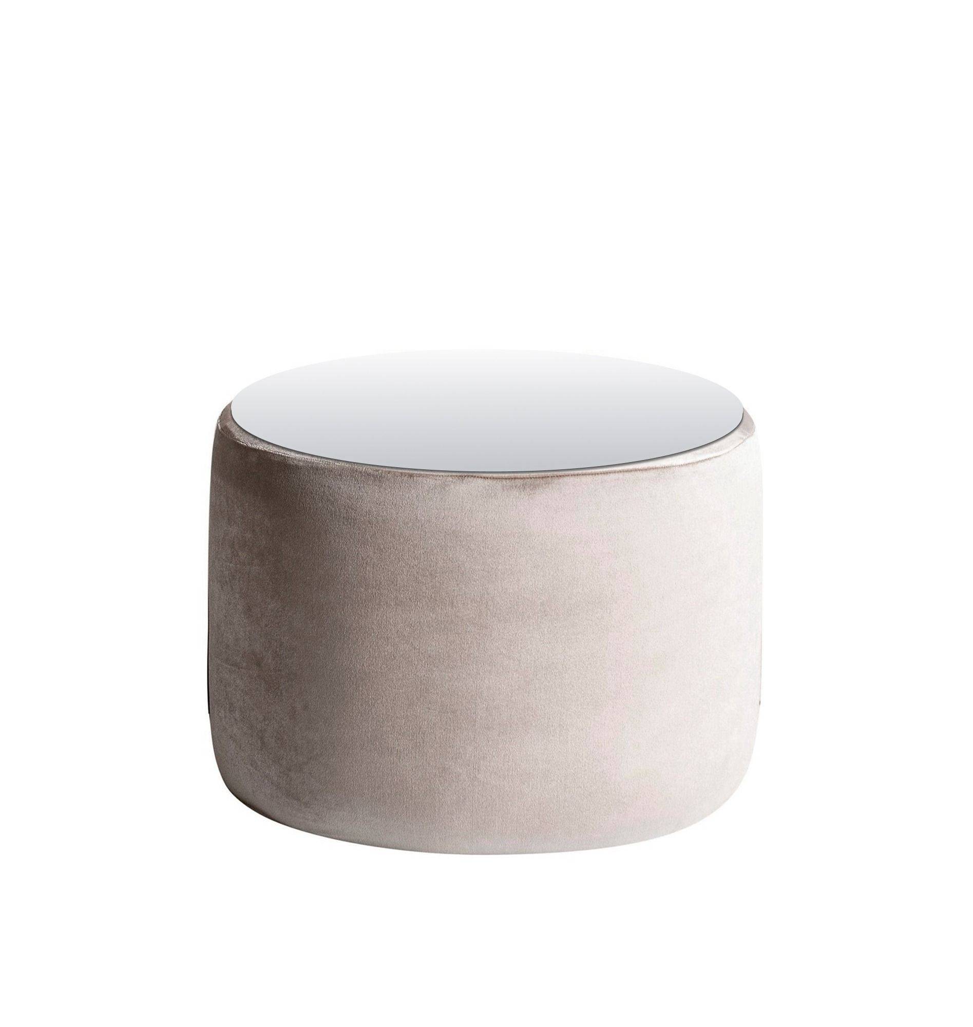 Small NORMAN TABLE with mirrored top, beige #103