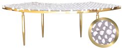 1 section gold GABLE kipnis serpentine table with WHITE top #812