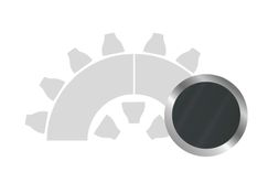 HALFMOON-SHAPED table set in SILVER with black GLASS top