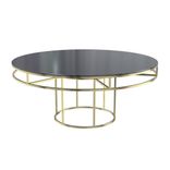Gold round CORNELL table with mdf black top
