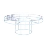 White round CORNELL table with clear glasstop