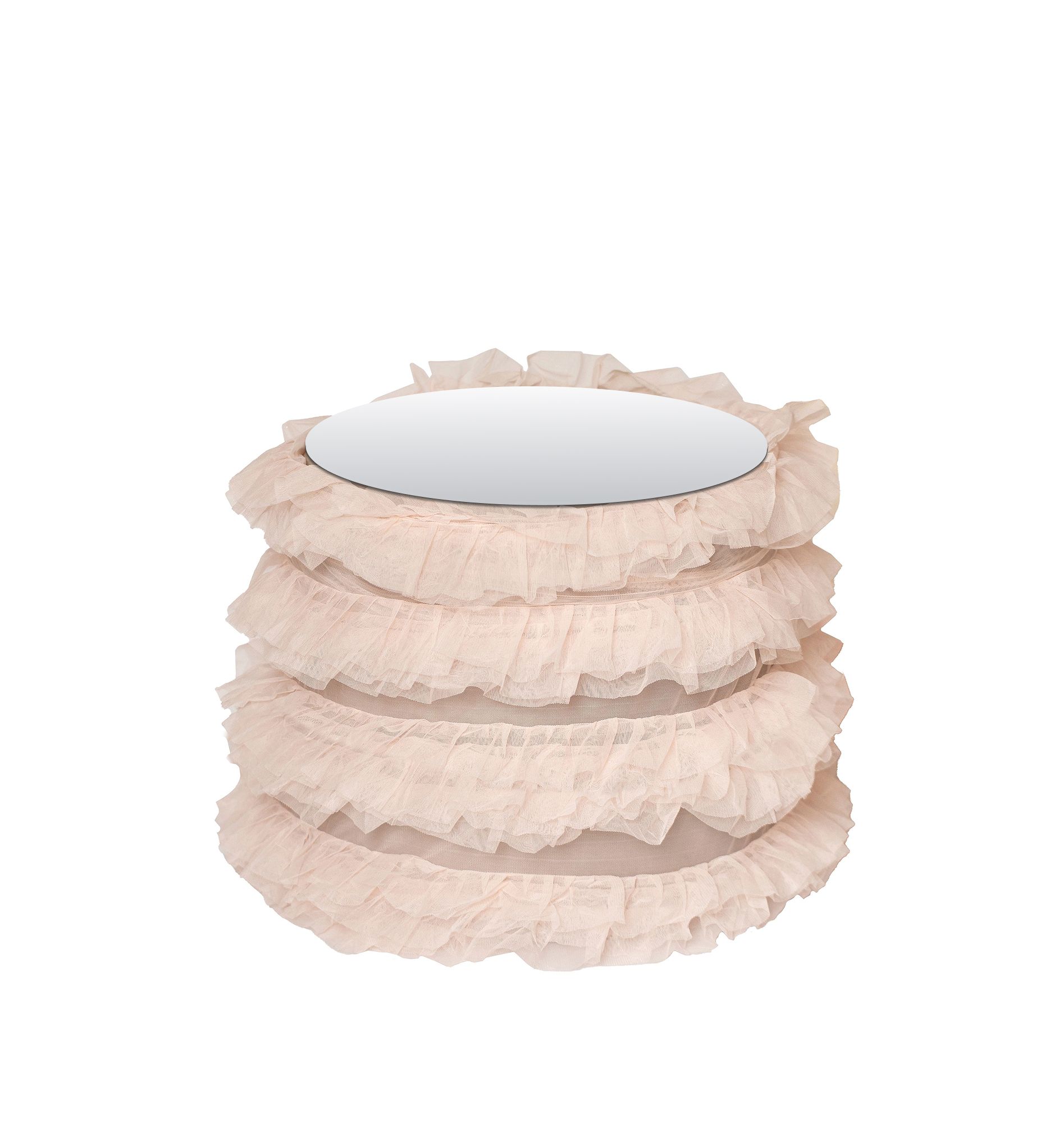 RUFFLES TABLE small with mirrored top #815
