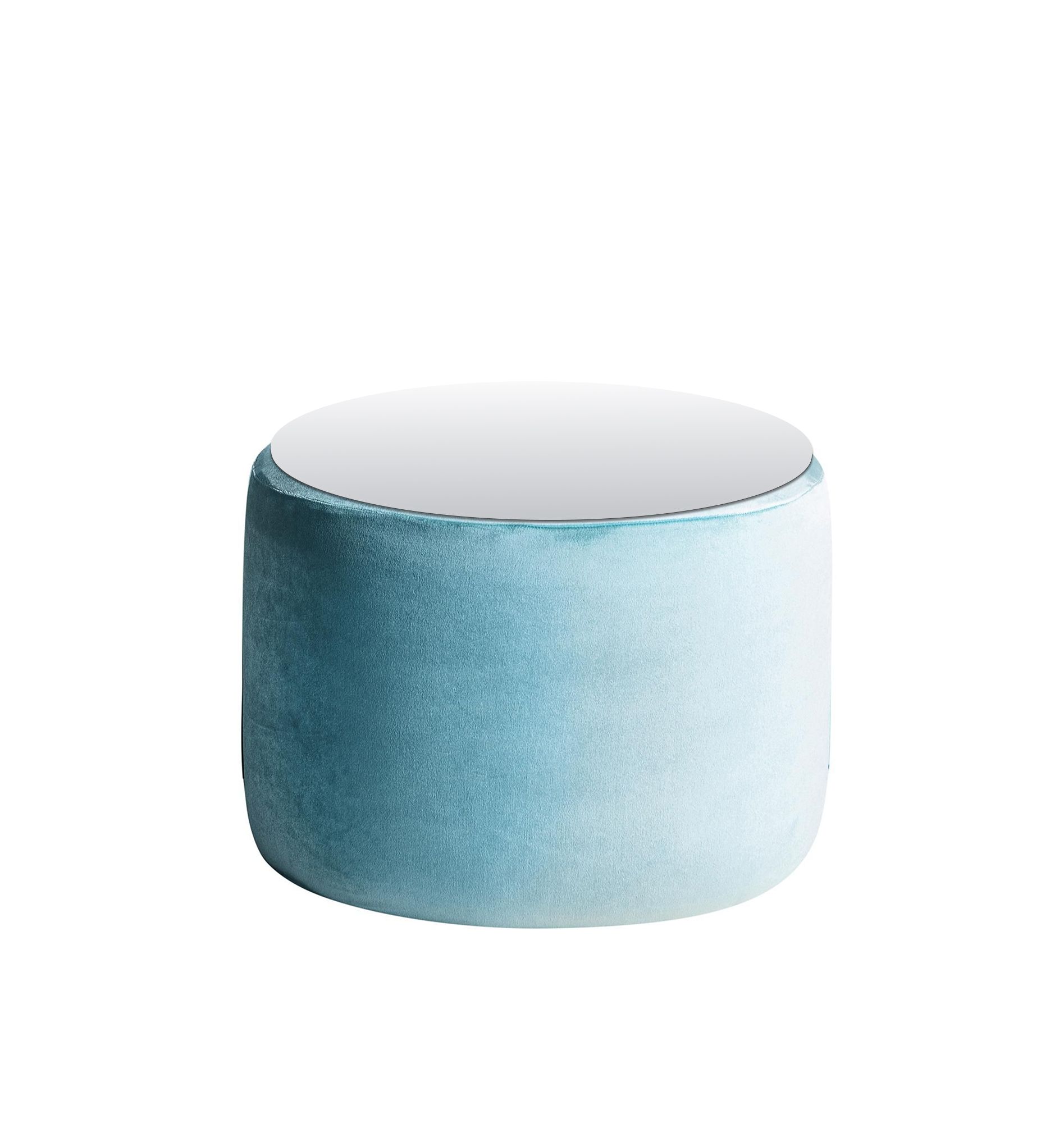Small NORMAN TABLE with mirrored top, ice blue #903/921