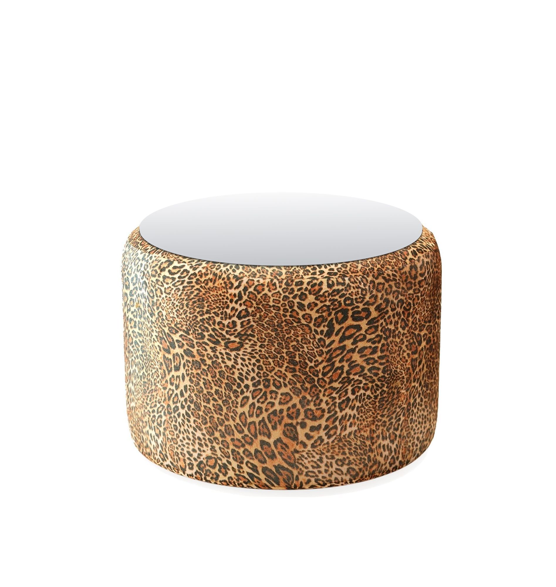 Small NORMAN TABLE with mirrored top, leopard print #343