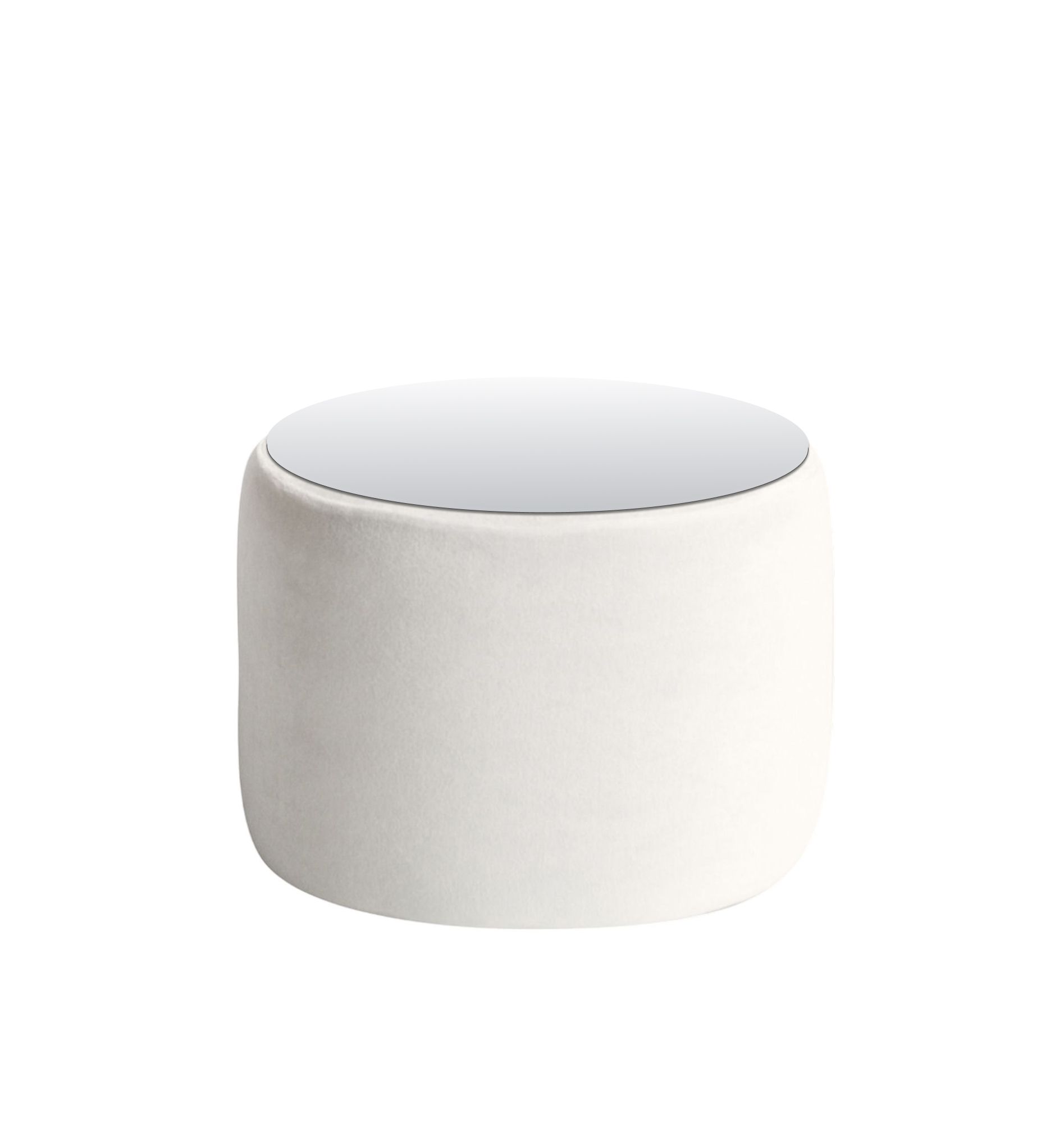 Small NORMAN TABLE with mirrored top, off white #347