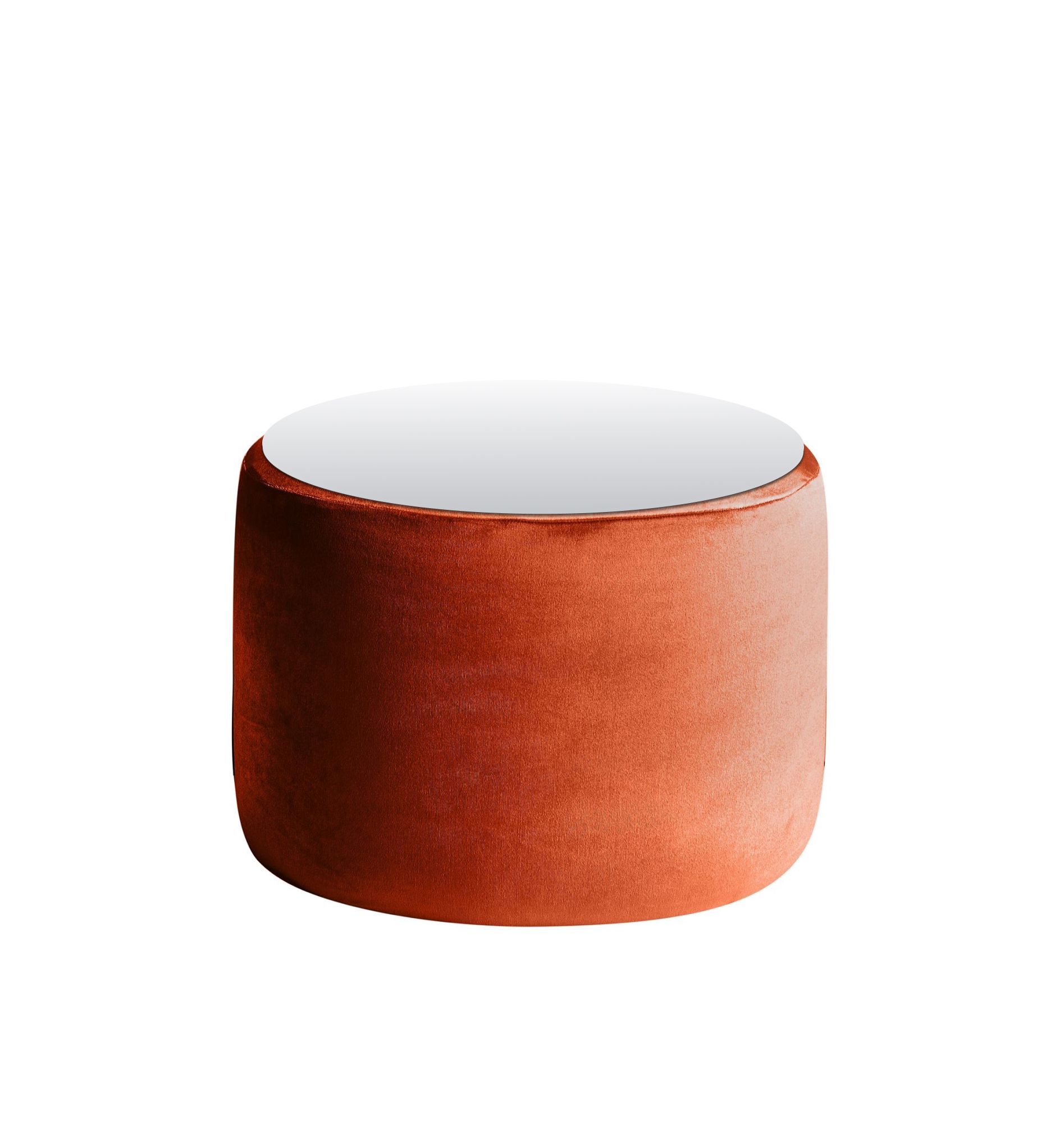 Small NORMAN TABLE with mirrored top, pumpkin color #345