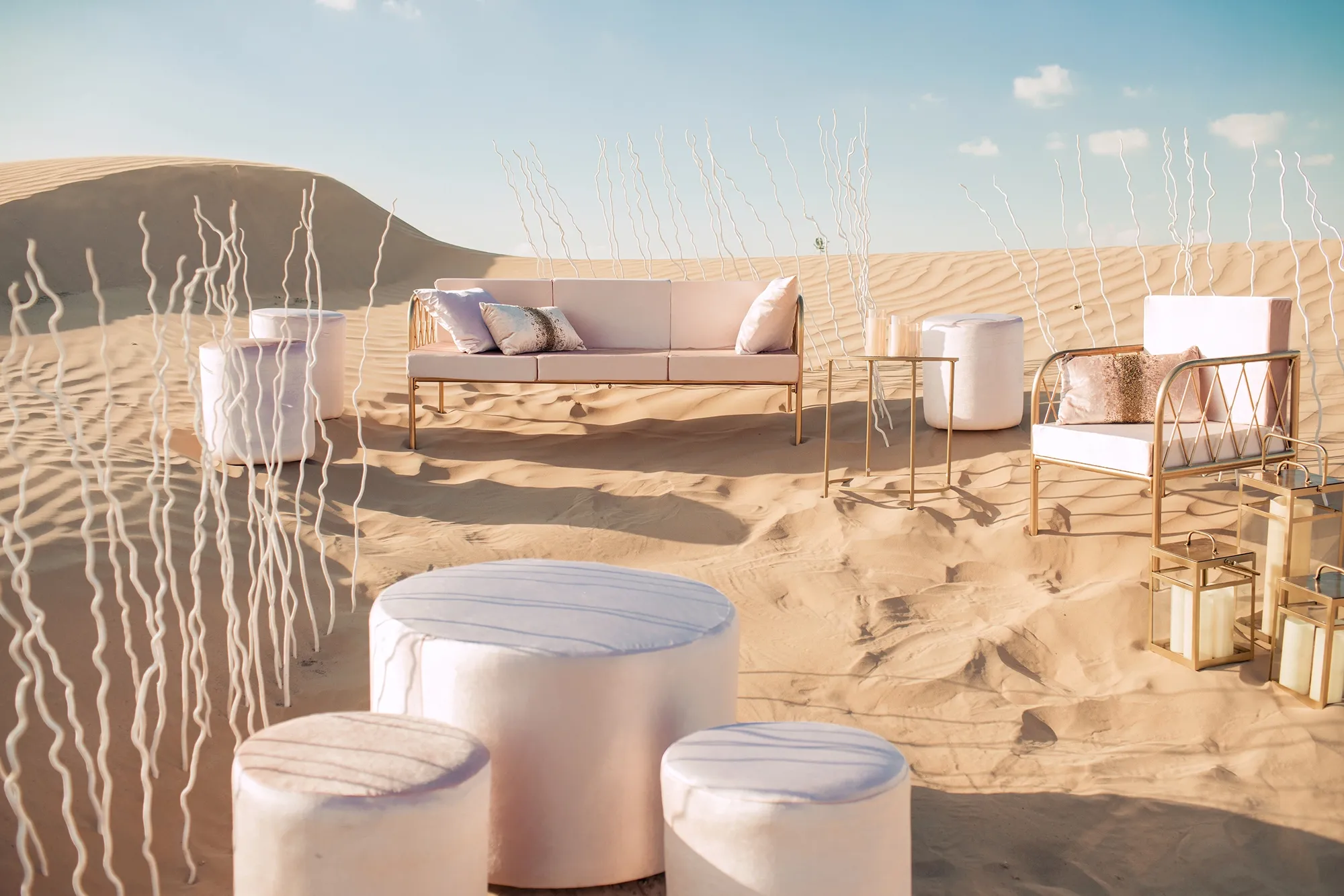 Pink lounge In the desert