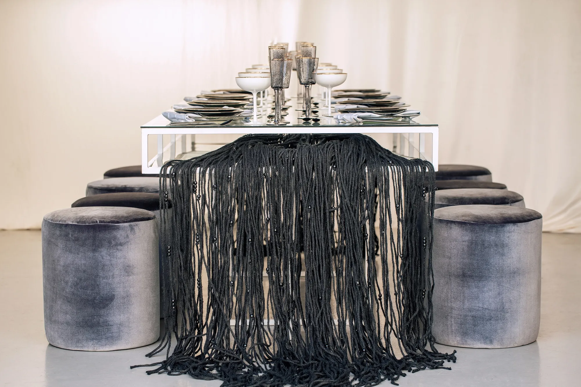 Glass rectangular table