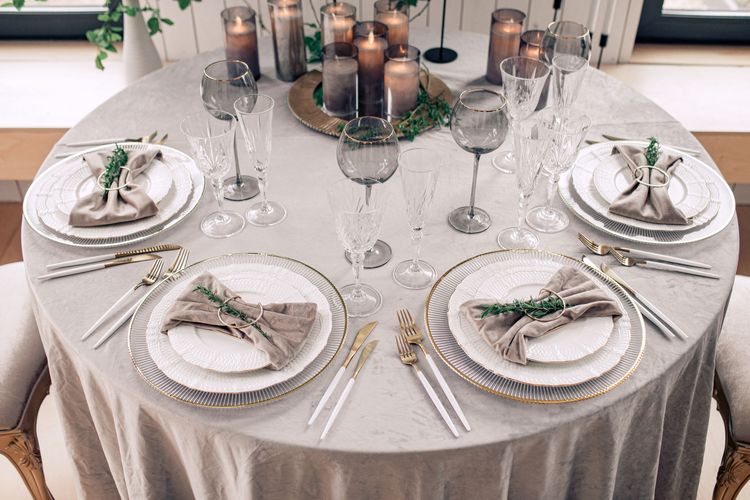 Artist’s Studio Setting — Round Table & Carved Chairs