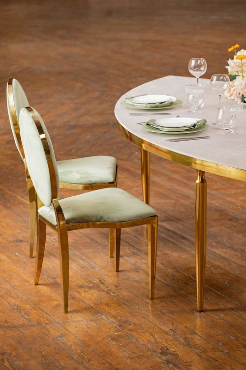 Beige wave table for two