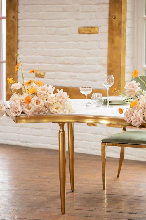 Beige wave table for two