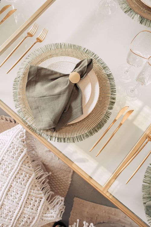 Boho Dinner on Cushions & Poufs — Rectangular Table