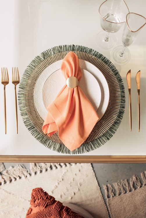 Boho Dinner on Cushions & Poufs — Rectangular Table