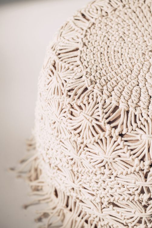 Boho lounge with ottomans