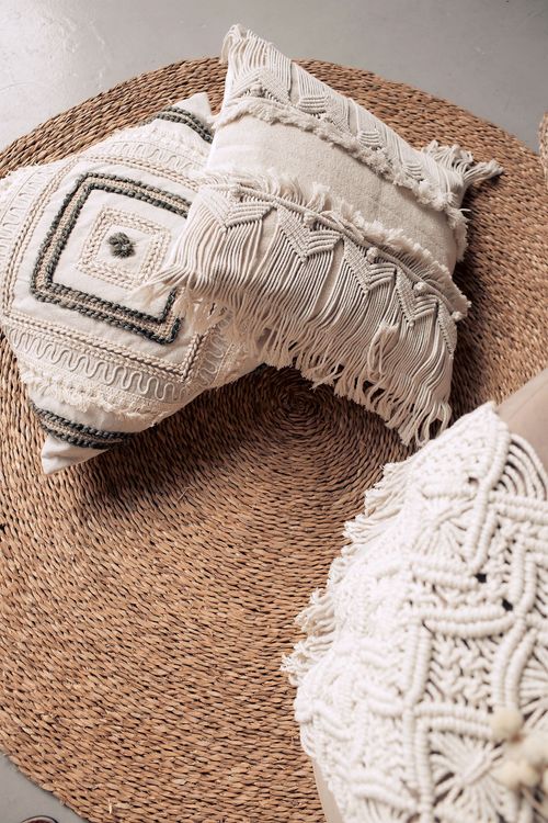 Boho lounge with ottomans