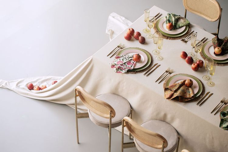Boho Neutrals with Indian Printed Napkins