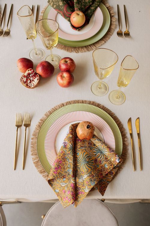 Boho Neutrals with Indian Printed Napkins