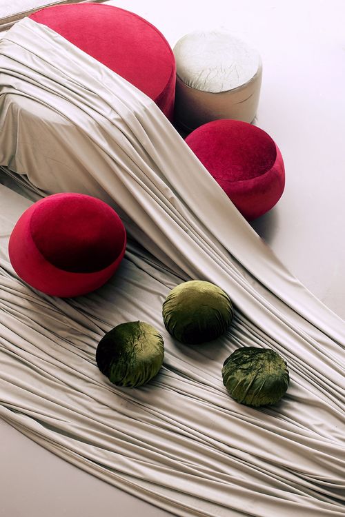 Clean New Year Setting — Drapery, Velvet, Red Bow