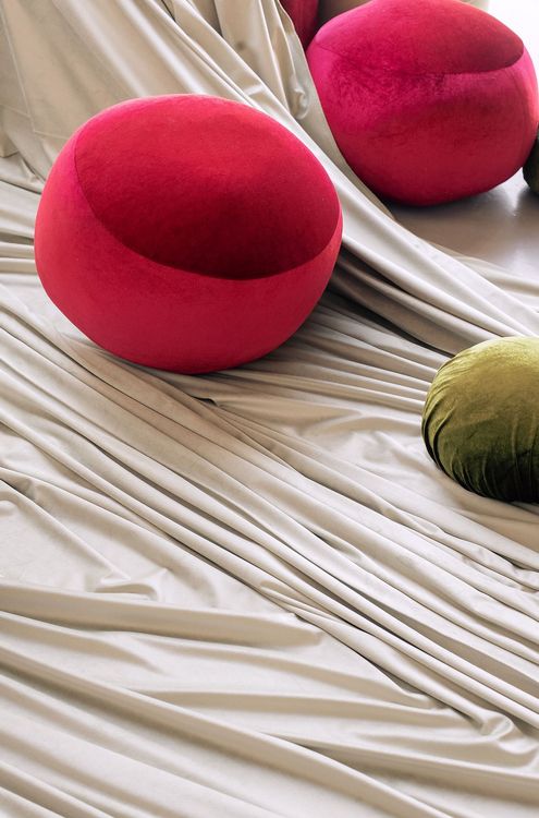 Clean New Year Setting — Drapery, Velvet, Red Bow