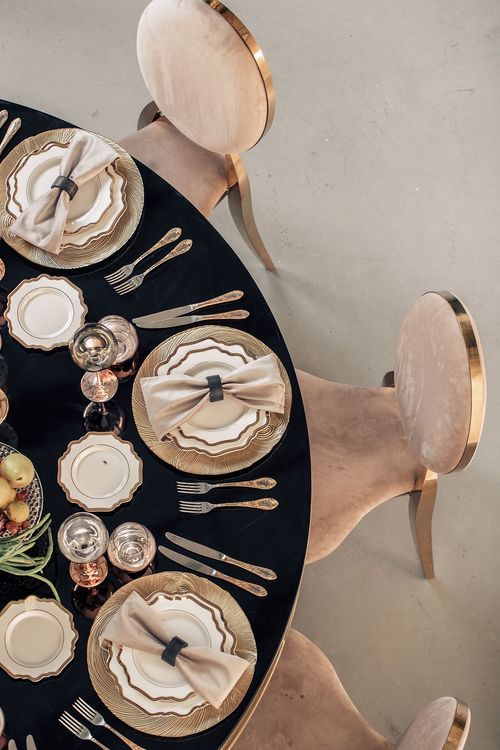 Glass rectangular banquet table setup
