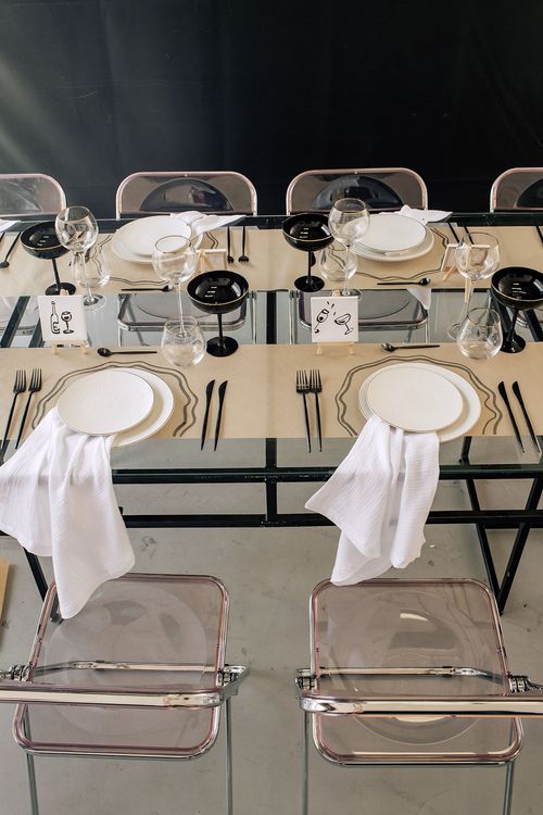 Glass Table and Acrylic Chairs — Gallery