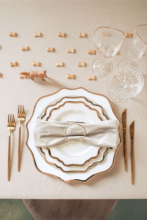 Ivory pet-friendly table setting