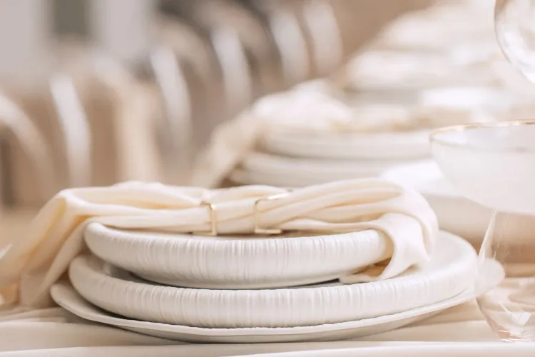Ivory set at rectangular table