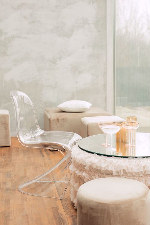 Ivory set at rectangular table