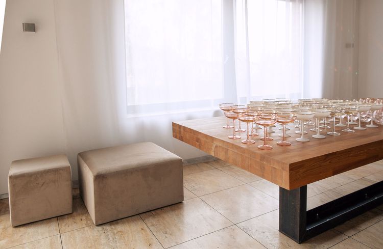 Ivory set at rectangular table