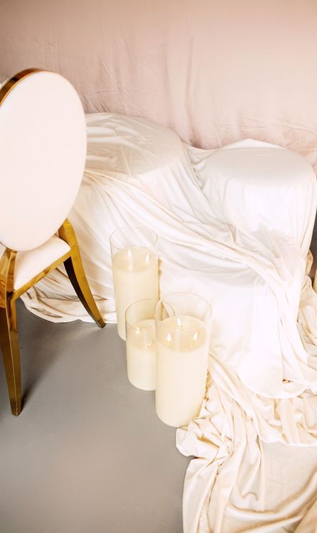 Ivory table setting at rectangular table