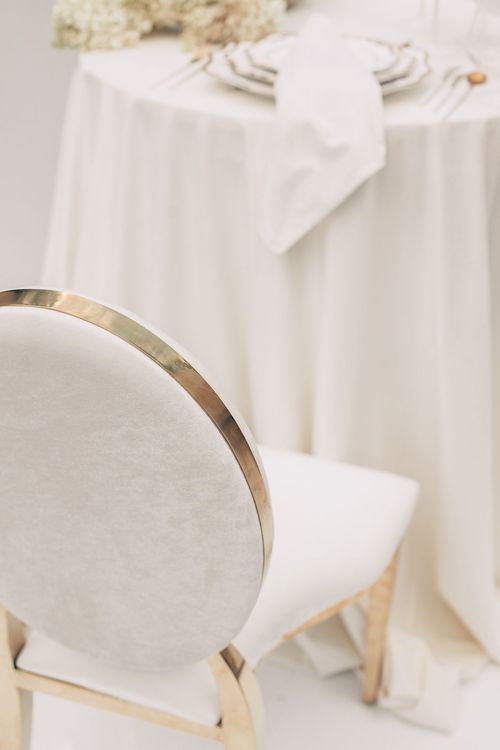 Ivory velvet table setting