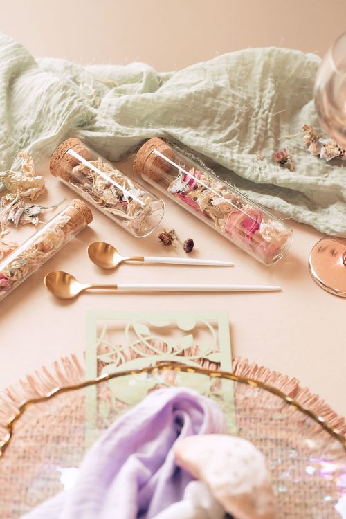 Lavender-fern table setting