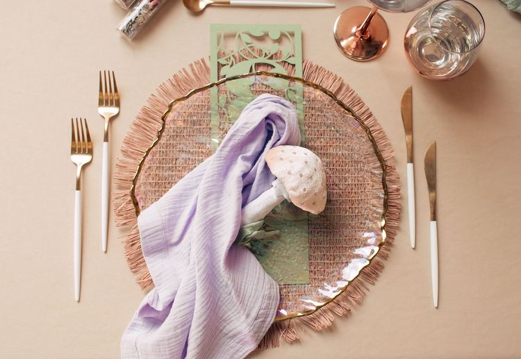 Lavender-fern table setting